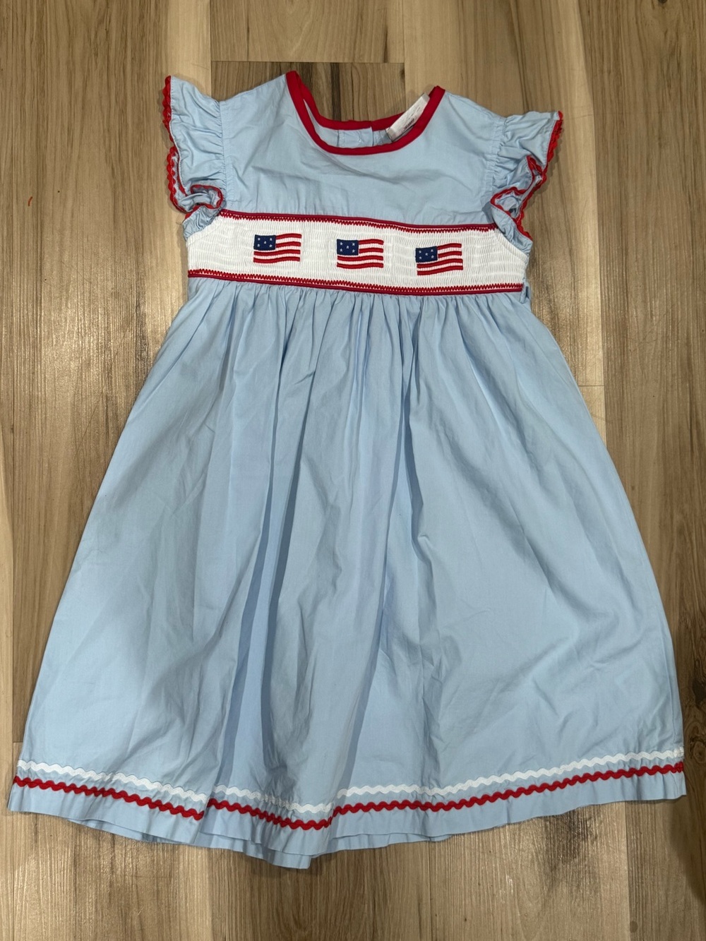 Lil’ Cactus Smocked USA Ruffle Dress Girls 5